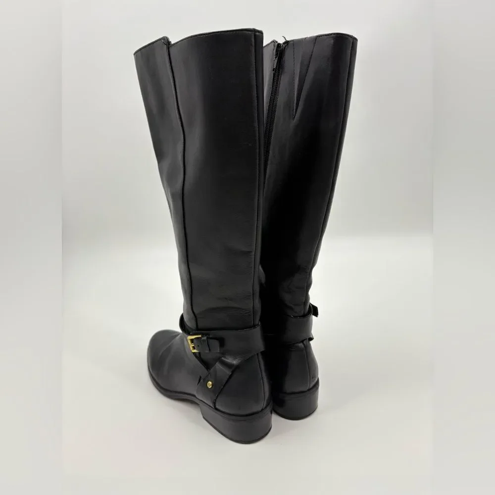 Ralph Lauren | Black Knee-High Maria Leather riding  Boots | size 9